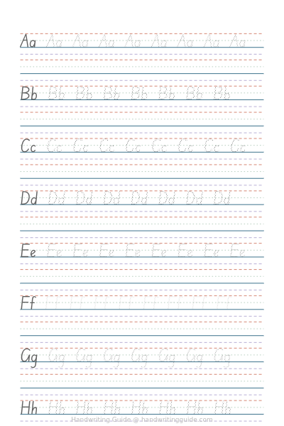 A–Z Basic print (slant) worksheet thumbnail