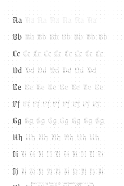 A–z blackletter alphabet worksheet thumbnail