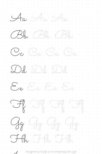 A–z alphabet in monoline script worksheet thumbnail