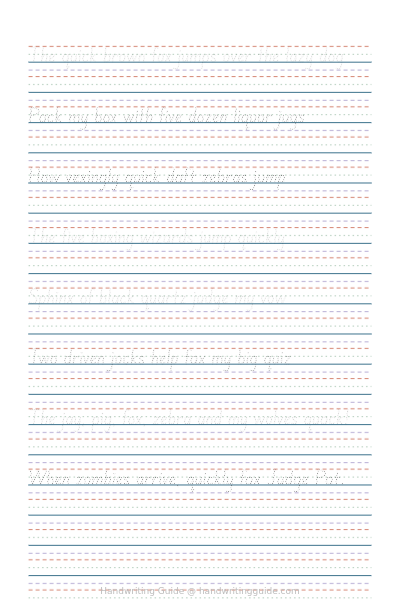 Basic print (slanted) - Pangrams worksheet thumbnail