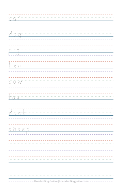 First words: animals worksheet thumbnail