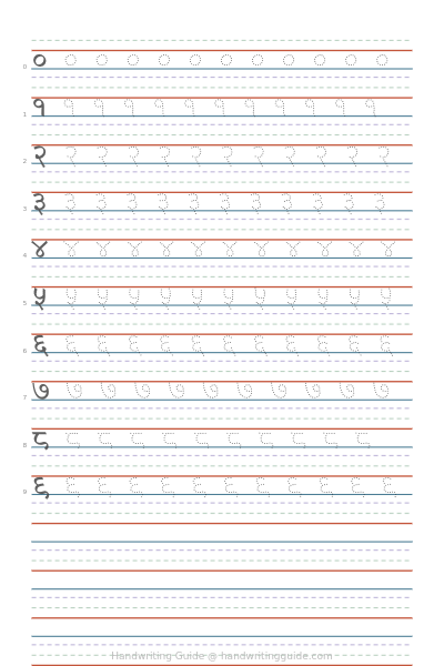 Hindi numerals 0 to 9 worksheet thumbnail