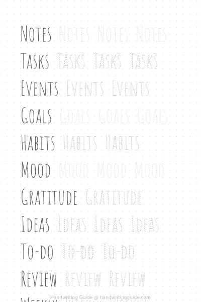 Journal headers in condensed caps worksheet thumbnail