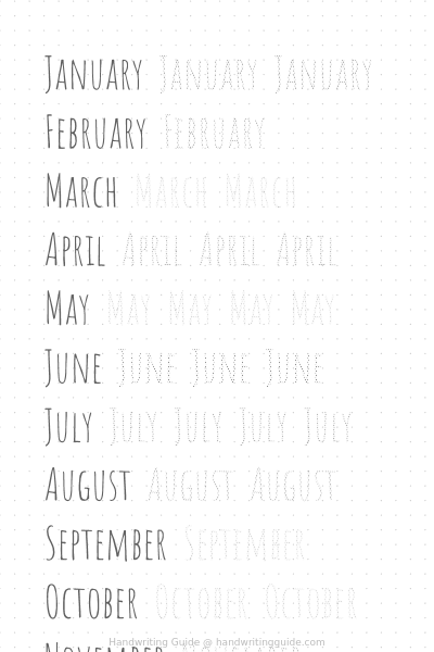 Months in condensed marker caps worksheet thumbnail