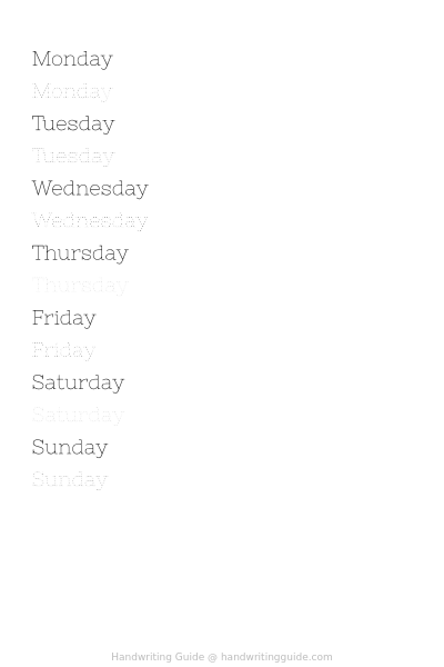 Nixie One Weekdays worksheet thumbnail