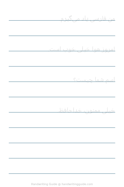 Everyday Persian sentences copywork worksheet thumbnail