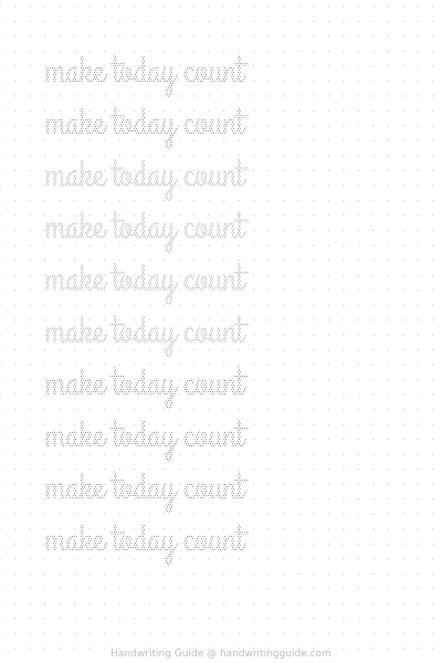 Phrase: Make today count worksheet thumbnail