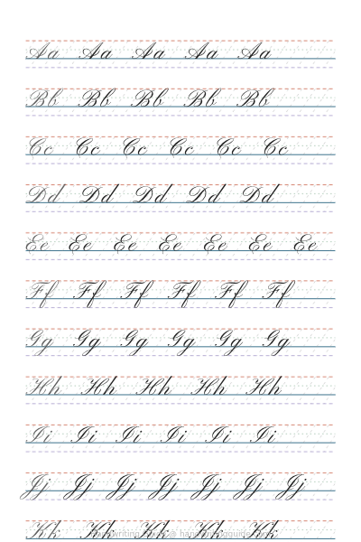Script alphabet – Pinyon Script worksheet thumbnail