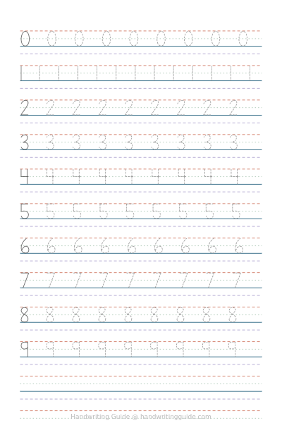 Digits 0-9 - Simple and clear shapes worksheet thumbnail